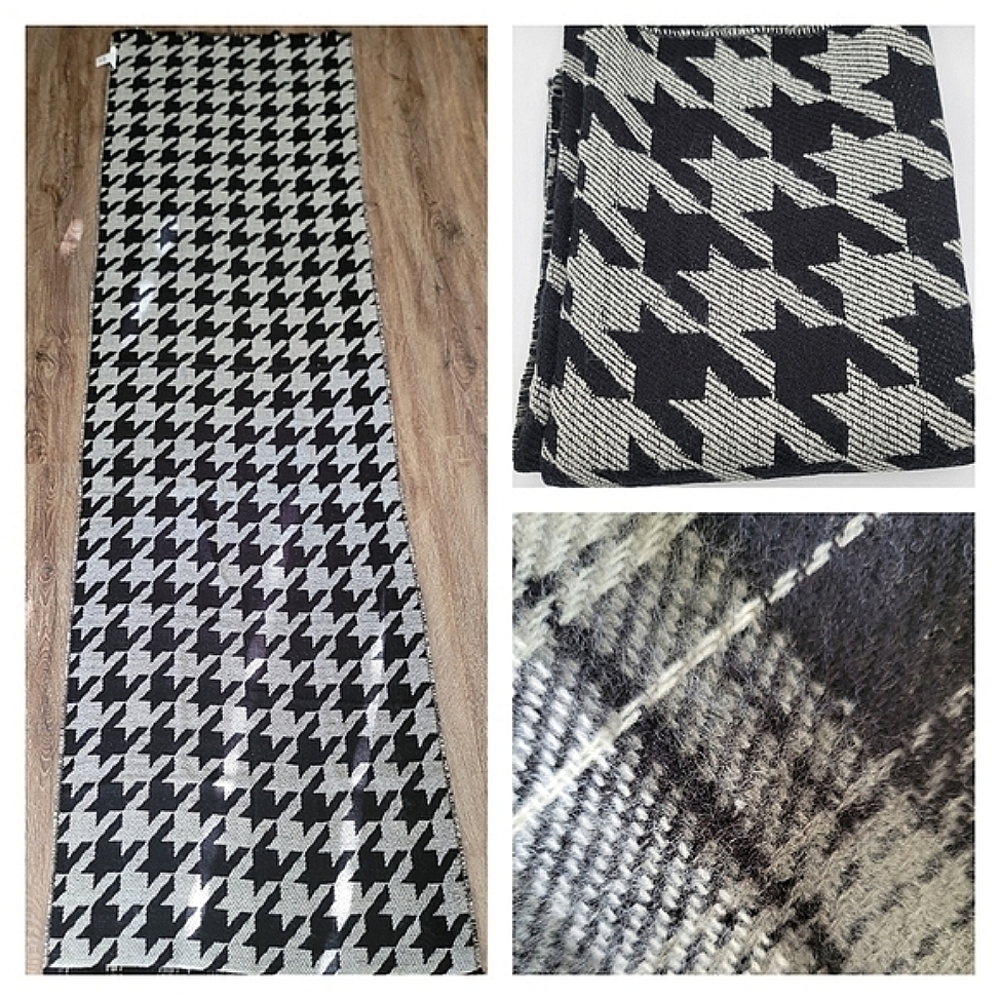 Reversible Scarf Houndstooth & Plaid NWT #805